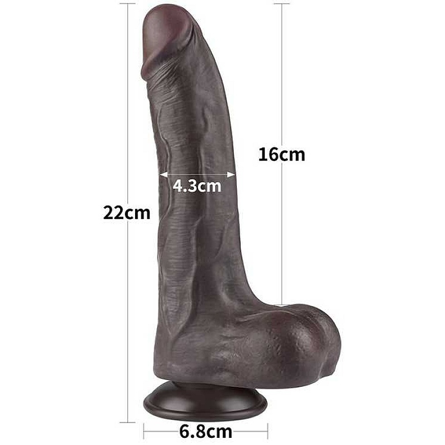 LoveToy 8.5'' Sliding Skin Dual Layer Dong Juodas – 5