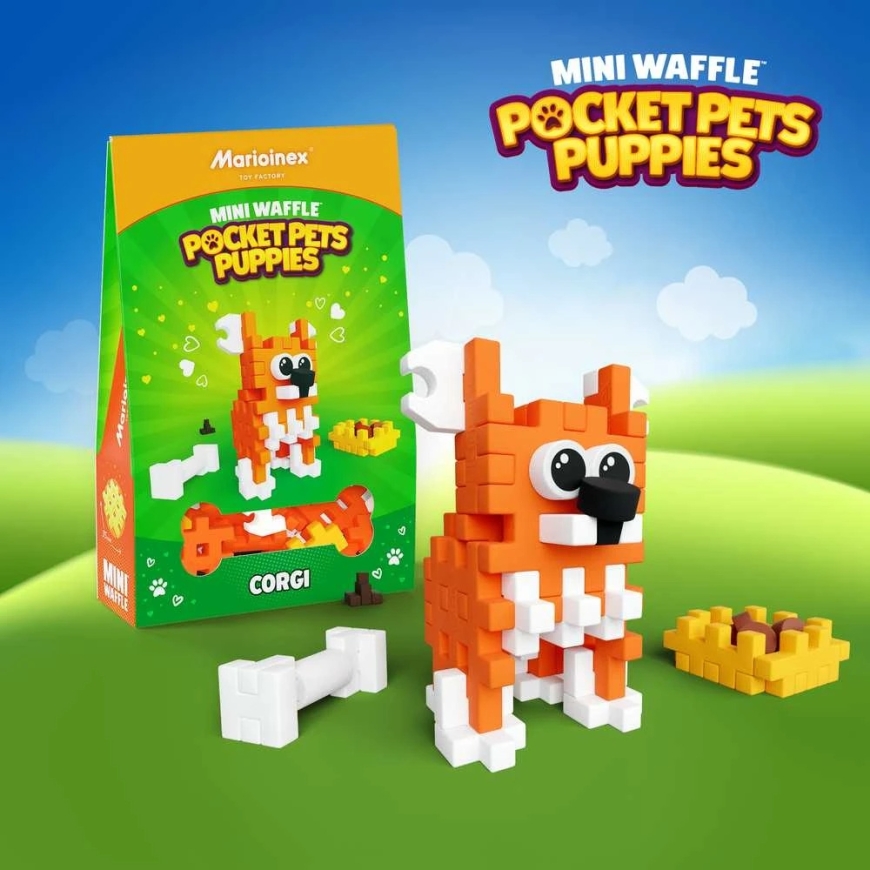 Marioinex Mini Waffle Pocket Pets Construction Blocks Corgi Puppies – 5