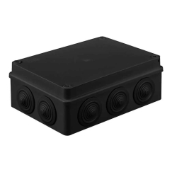 Puszka Hermetiška dėžutė 190x140x70, 10 sandariklių, atspari UV spinduliams, juoda, IP65