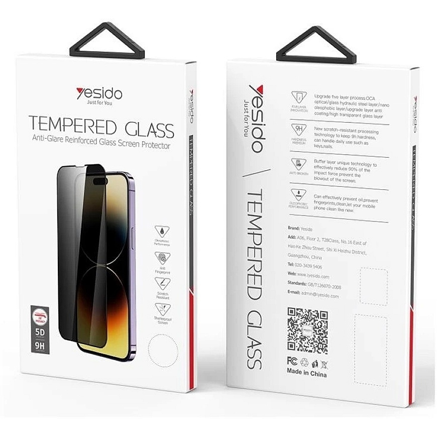 YESIDO PRIVAATSUSE KLEEBIS IPHONE 15 PRO TG02