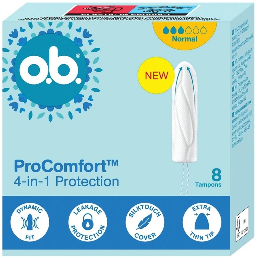 O.B. ProComfort™ Normaalitampoonit 8 kpl. – 2