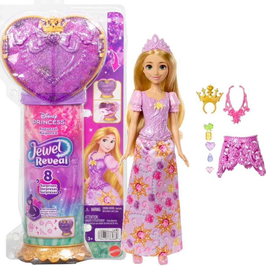 Mattel DISNEY PRINCESS JEWEL REVEAL Surprise Auksaplaukės (JLK28) – 2