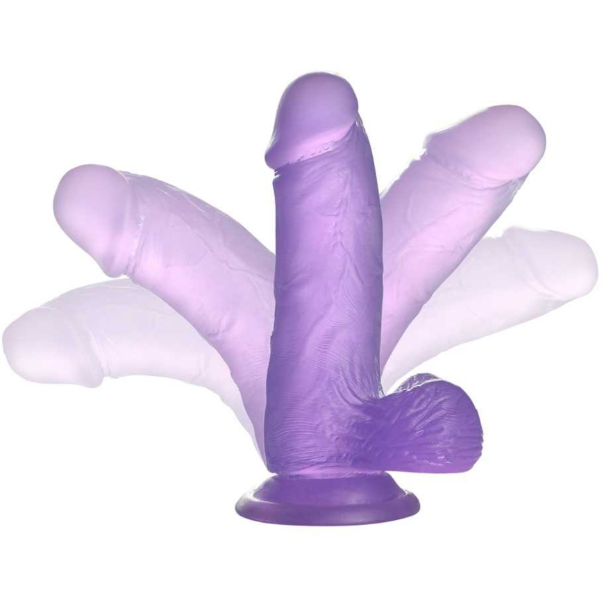 Lovetoy 6"" Jelly Studs Crystal Dildo Small Violetinė – 5