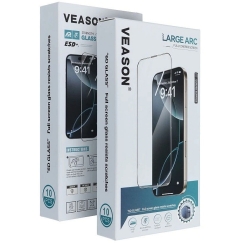 6D Pro Veason Glass (10 gab. komplekts) – paredzēts iPhone 17 Pro / 18 Pro, melns