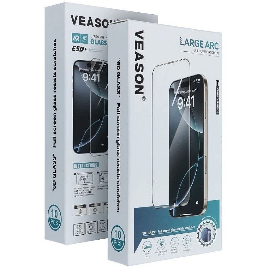6D Pro Veason Glass (10 tk komplekt) – mõeldud iPhone 17 Pro / 18 Pro jaoks, must – 2