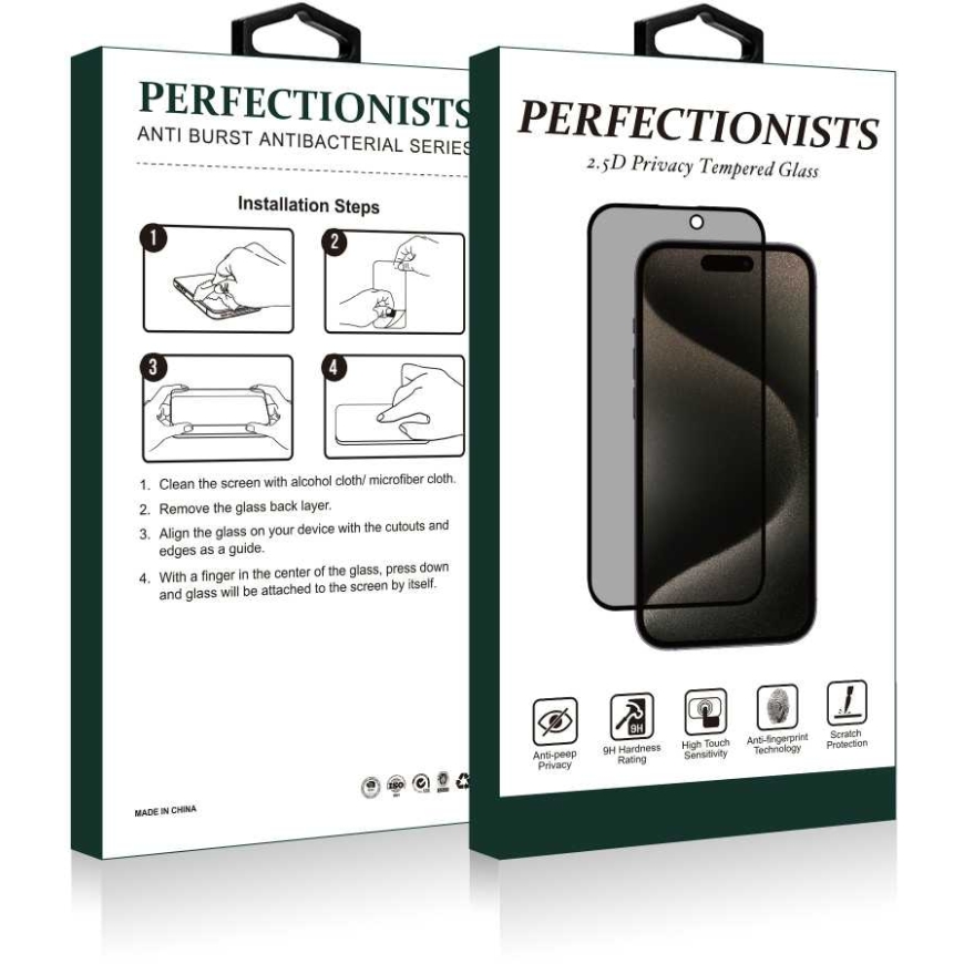 LCD protective glass 2.5D Privacy Perfectionists Apple iPhone 12 mini black