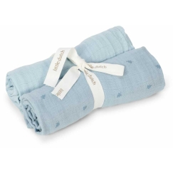 Little Dutch muslin cloths 70x70cm Pure Denim Blue