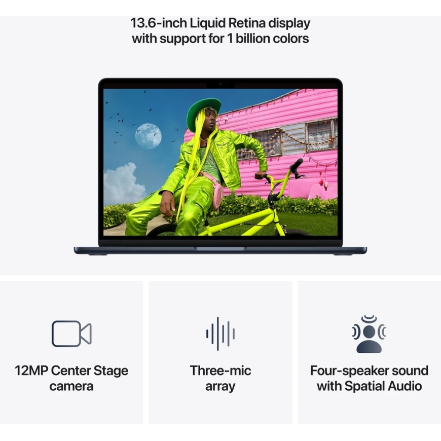 Apple MacBook Air 13" M5 10‑kodolu CPU 8‑kodolu GPU/16GB/512GB/Midnight/US-English - Z1L60005Y – 5