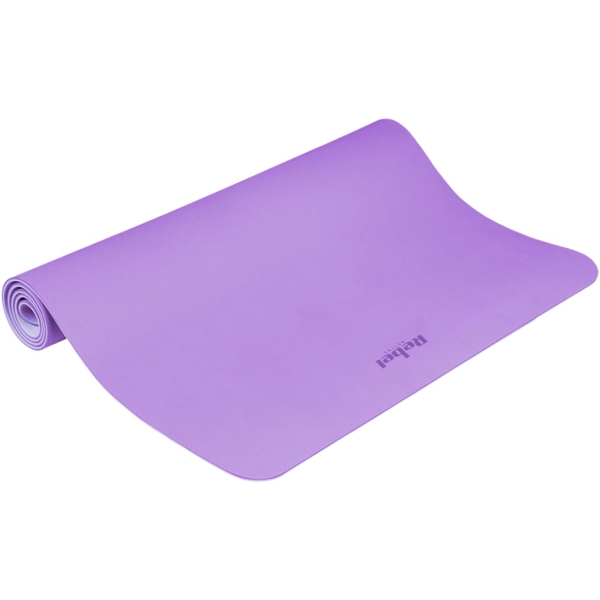 Joga, pilatesa, fitnesa paklājs, 200x115 cm, 1 cm biezs, TPE materiāls, violets, REBEL ACTIVE