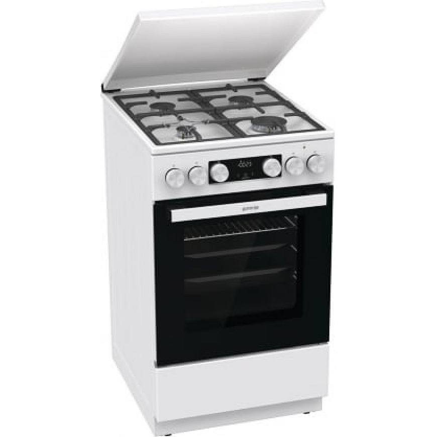 Gorenje GK5C42WF-B Gāzes plīts Elektriskā cepeškrāsns Balta Platums 50 cm Dziļums 59,4 cm 70 L (3838782931857)