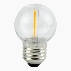 LED spuldze E27 230V G45 1W FILAMENTS silti balta 2700K 50lm