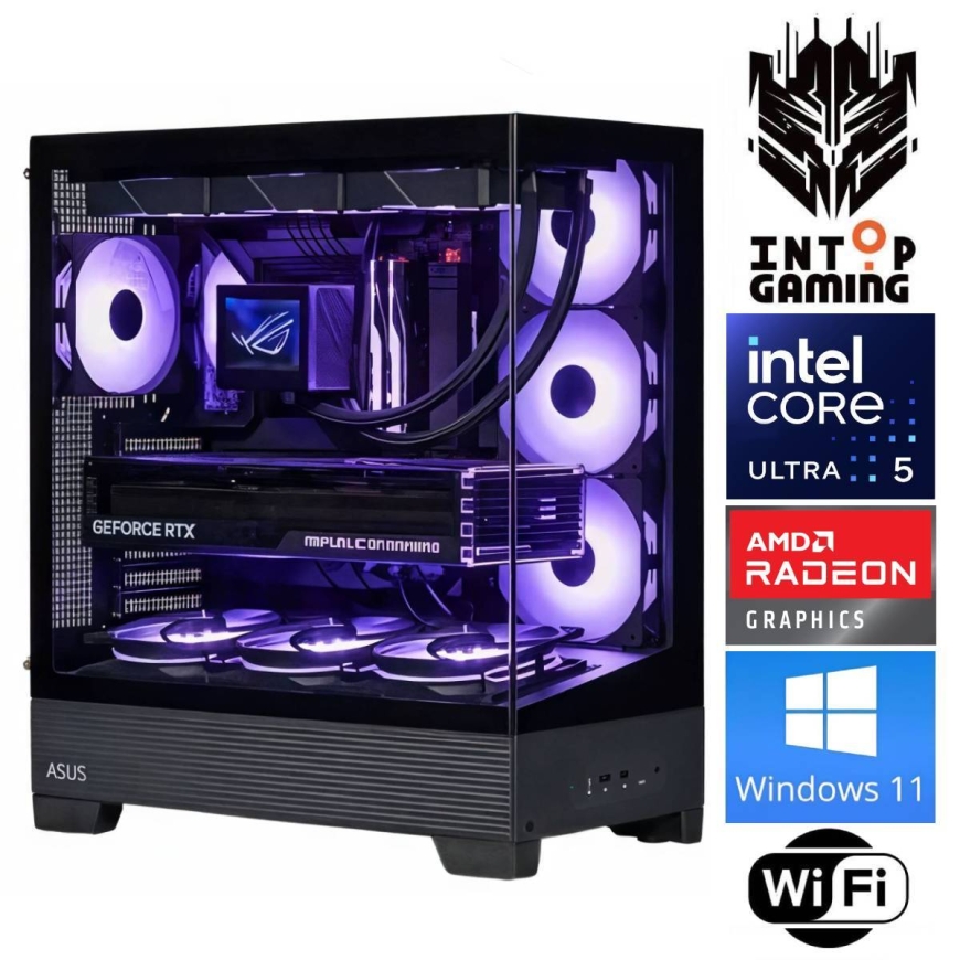 INTOP Ultra 5 245KF 32GB DDR5 1TB SSD M.2 NVME RX9060XT 16GB WiFi WIN11Pro