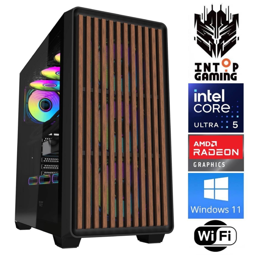 INTOP Ultra 5 250KF Plus 16GB DDR5 1TB SSD M.2 NVME RX9060XT 16GB WiFi WIN11Pro