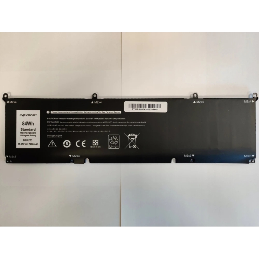 Батарея Movano 69kf2 для Dell Alienware M17 M15 R3 R4 Precision 5550 XPS 9500 9510 - 6000 мАч (69 Втч) – 4
