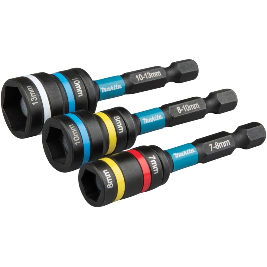 Makita Combined Socket Head Impact Black 2-in-1 MZ Set, 3 pcs., 7/8x65mm, 8/10x65mm, 10/13x65mm E-29826 7/8x65mm, 8/10x65mm, 10/