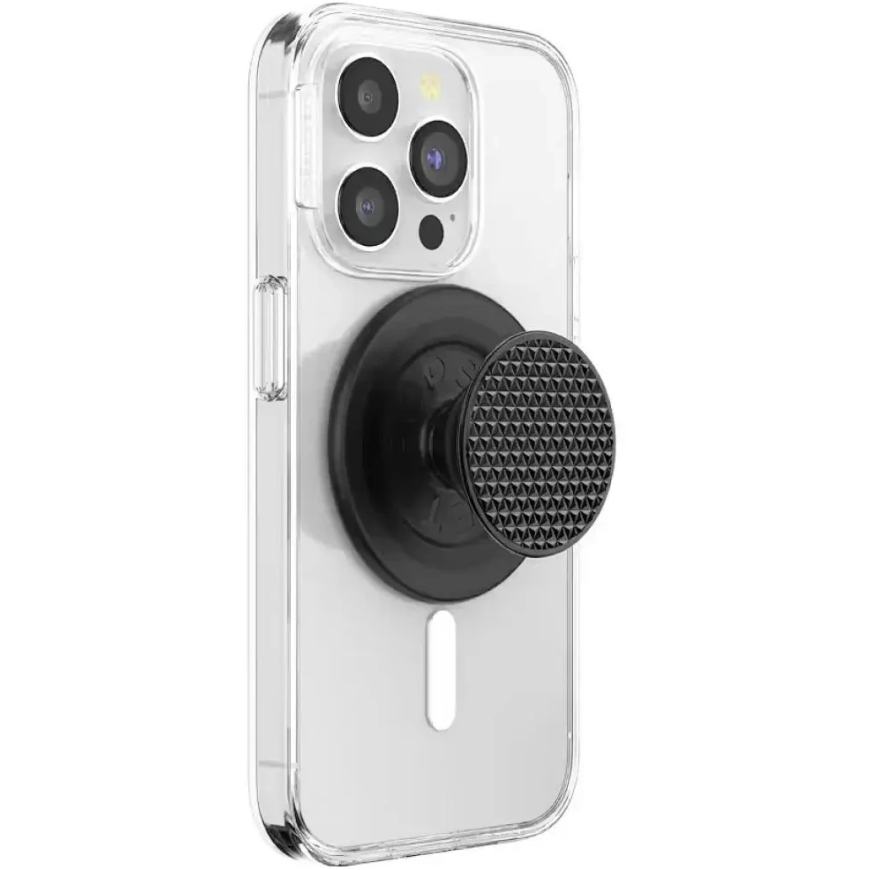 PopSockets Ümmargune alumiiniumist kolmnurkne terava käepide MagSafe telefoniteline ja alus, must – 2