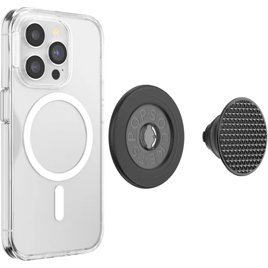 PopSockets Round Aluminum Triangle Knurl Grip MagSafe phone holder and stand, black – 5