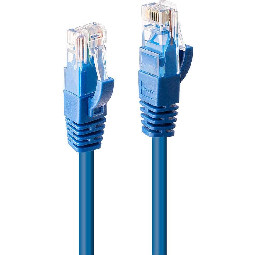Network Cable - LINDY Cat.6 U/UTP Network Cable, RJ45, M/M, 250MHz, 5 m, Blue – 2