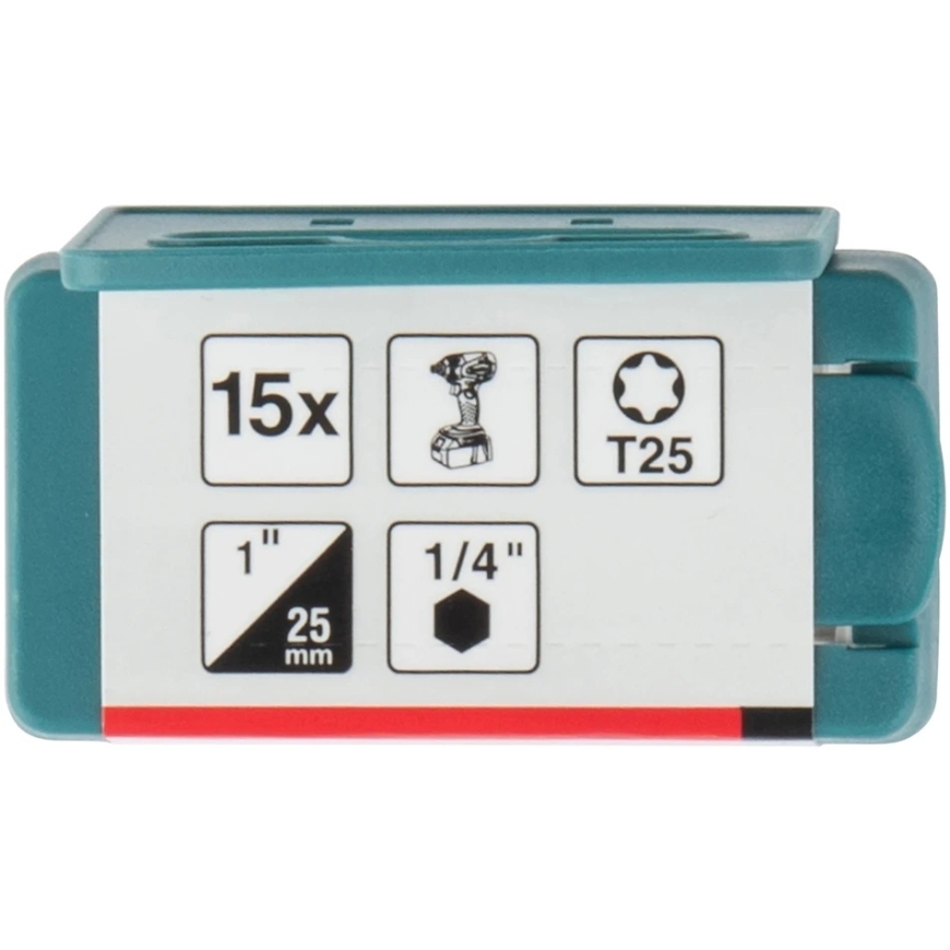 Makita C-tüüpi Torsioon Mõju Pead T25x25mm 15tk E-25965 T25 • 25 mm • 1/4" • 15 tk – 2