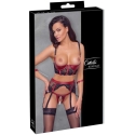Cottelli Bondage Shelf Bra Set juodas/red XL Cottelli Bondage Shelf Bra Set juodas/red XL