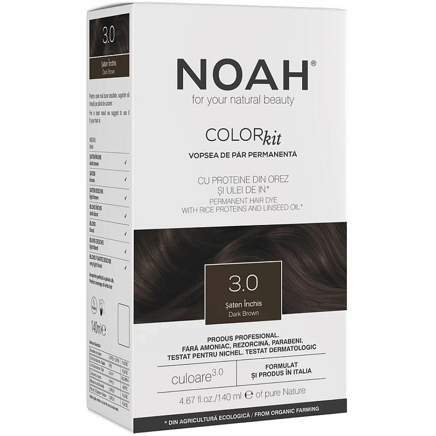 Noah Pastāvīgā matu krāsa 3.0 Tumši brūna Ilgstošās matu krāsas, 140 ml – 3