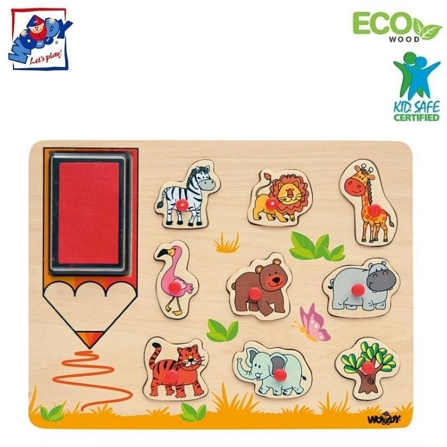 Woodyland Puzzle Stamp "African Animals"