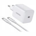 Ugreen X524 USB-C GaN 45W sieninis įkroviklis + 1m laidas (baltas) (6941876260553) Ugreen X524 USB-C GaN 45W sieninis įkroviklis + 1m laidas (baltas) (6941876260553)