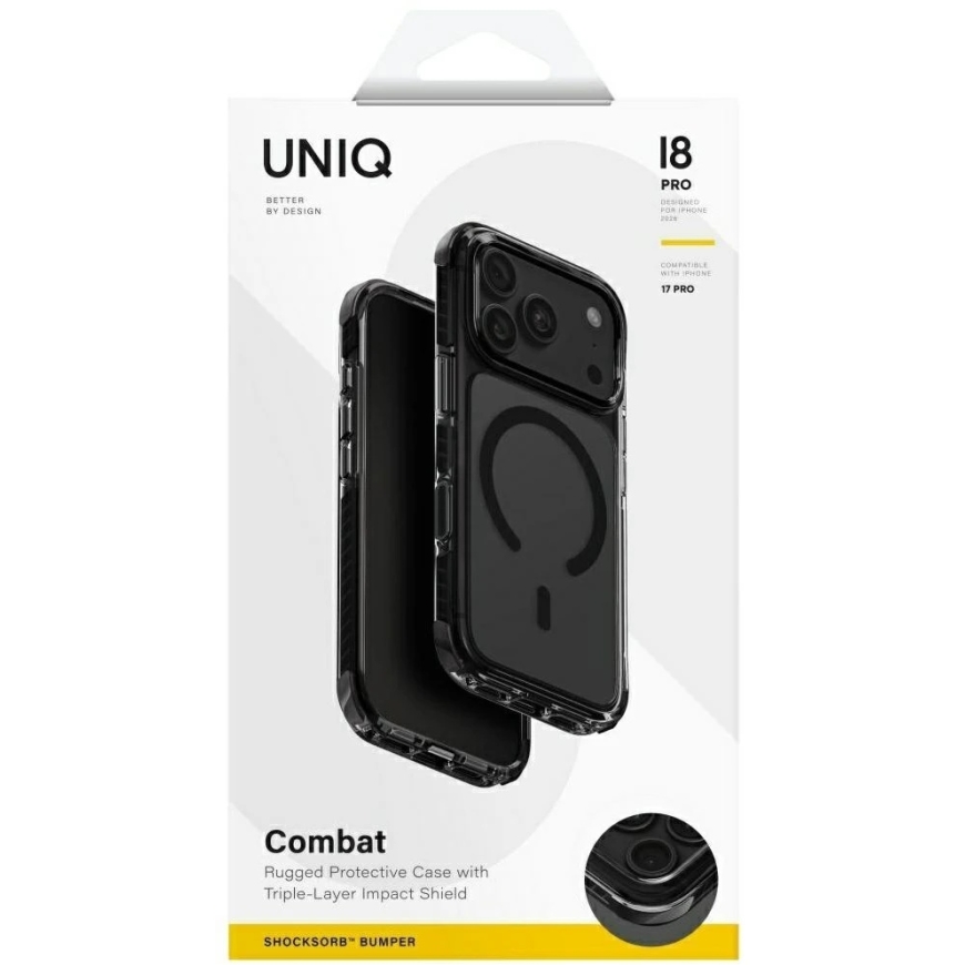 UNIQ Combat чехол для iPhone 18 Pro / 17 Pro Magclick Charging, черного цвета – 5