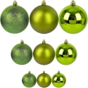 Edelman Decorative Plastic Safe Christmas Tree Balls 46 pcs Green Mica