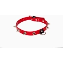 Whips Collections neck collar - WHIPS lacquer, women's collar with spikes, red