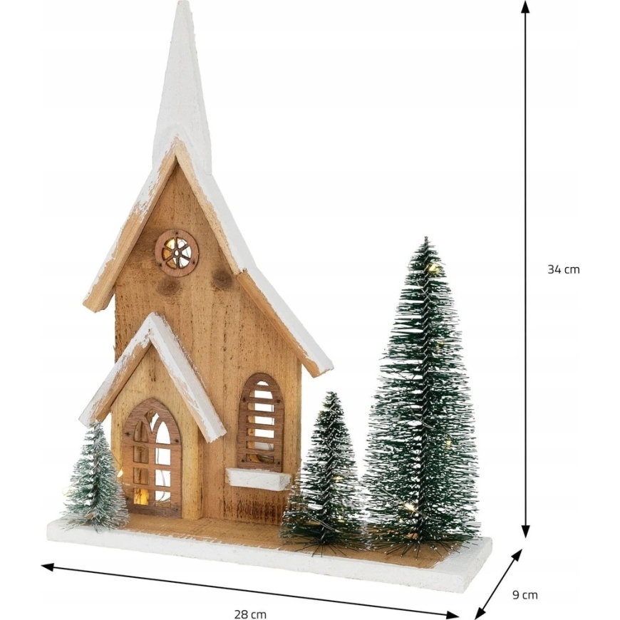 Home Styling Collection Figūrėlė pagaminta iš eglės su LED nameliu, 34 cm – 2