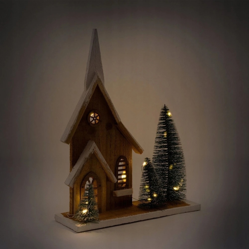 Home Styling Collection Figure made of spruce with LED house, 34 cm – 3