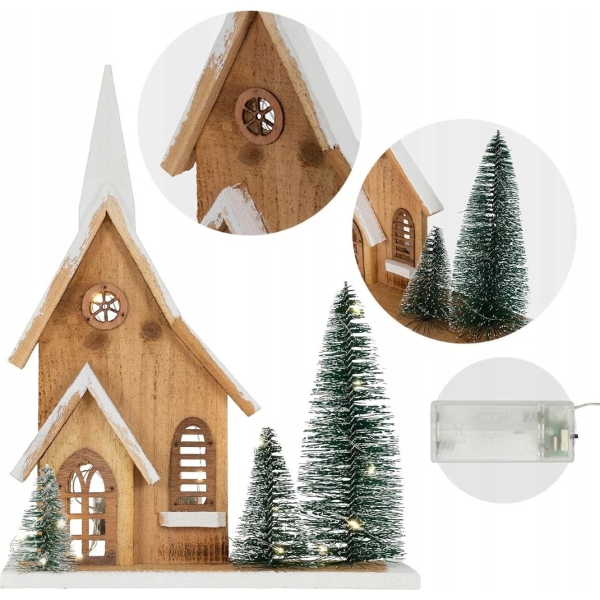 Home Styling Collection Figūrėlė pagaminta iš eglės su LED nameliu, 34 cm – 4