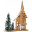 Home Styling Collection Figure made of spruce with LED house, 34 cm