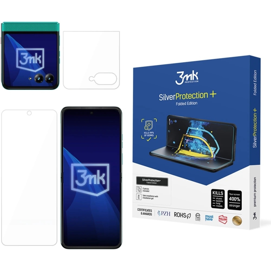 3Mk Suoja Motorola Razr 70:lle - 3mk hopeinen suoja + taitettava malli – 2