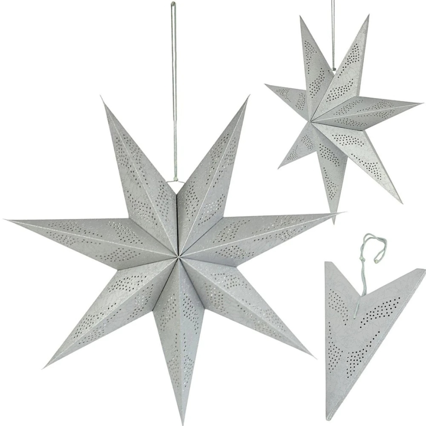 Christmas Gifts DECORATIVE PAPER STAR 60CM SILVER – 2