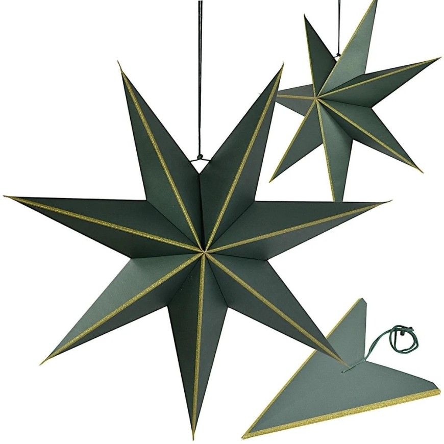 Edelman Decorative Rising Star Paper FSC 18x45CM Green 7 Rays MICA