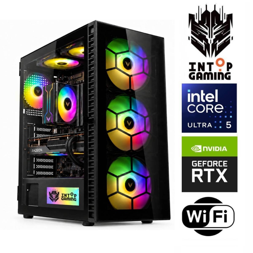 INTOP Ultra 5 250KF Plus 32GB DDR5 250SSD M.2 NVME RTX5070 12GB WiFi no-OS