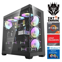 INTOP AQUA Ryzen 7 9800X3D 64GB DDR5 1TB SSD M.2 NVME RX9060XT 16GB WIN11