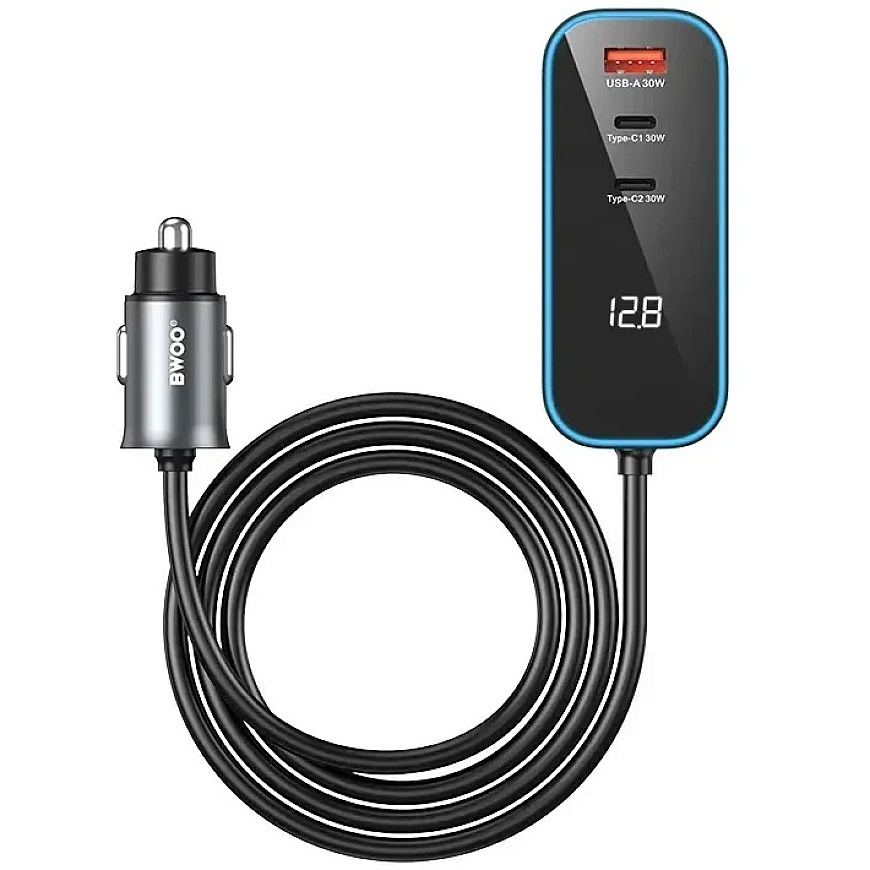 BWOO CC107 PD auto­lataaja 1x USB-C – USB-A liitin 30W musta – 2
