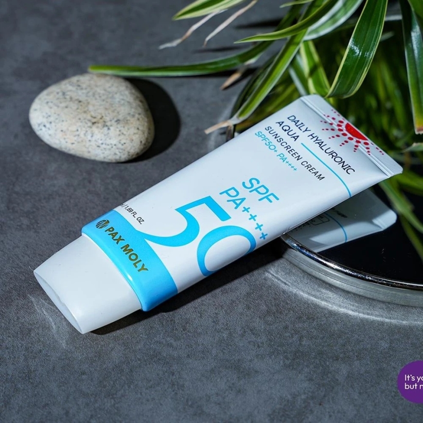PaxMoly Daily Hyaluronic Aqua drėkinantis ir apsauginis veido ir kūno kremas nuo saulės SPF50+, 50 ml – 2