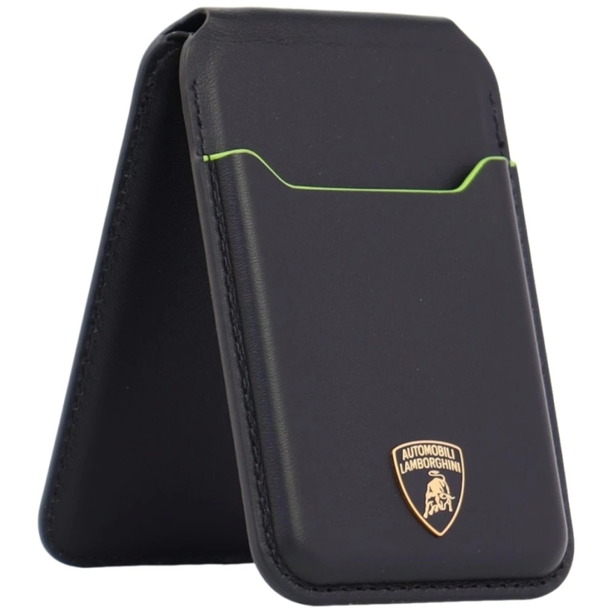 Audi Lamborghini D1 ehtne nahast MagSafe telefonikott - Must ja Roheline – 4