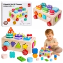 Lean Toys Koka šķirošanas rotaļlieta uz riteņiem Lean Toys Koka šķirošanas rotaļlieta uz riteņiem