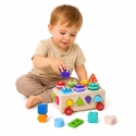 Lean Toys Koka šķirošanas rotaļlieta uz riteņiem Lean Toys Koka šķirošanas rotaļlieta uz riteņiem