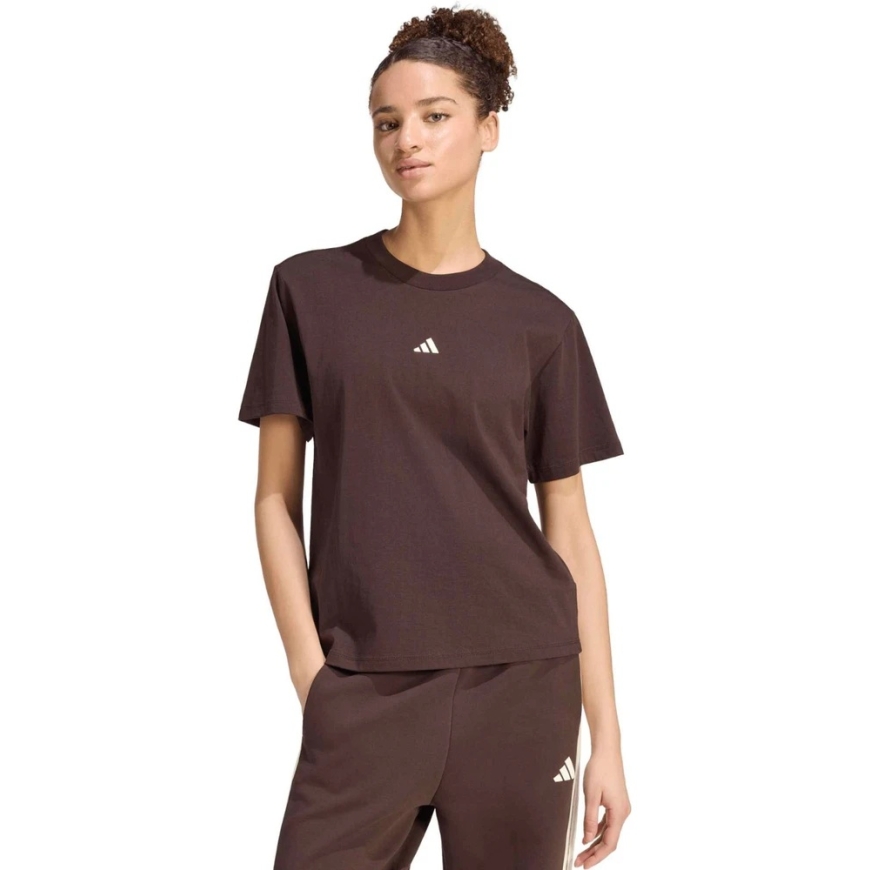 adidas Essentials Small Logo Naisten T-paita ruskea KX0795 (XS)