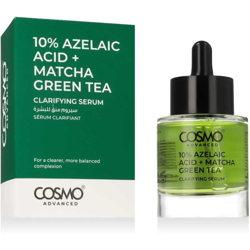COSMO ADVANCED Heletoode Seerum 10% Aselaamhape + Matcha Roheline Tee 40 ml – 2