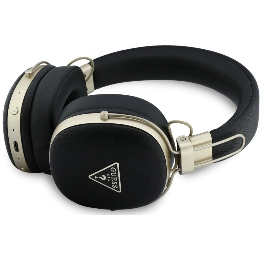 "Guess" "Bluetooth" kõrvaklapid koos ENC, metallilise tekstuuriga kolmnurga logoga, must värv – 5