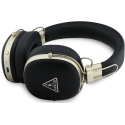 "Guess" "Bluetooth" -kuulokkeet ENC:llä, metallisen tekstuuripinnan kolmion logolla, musta värisenä "Guess" "Bluetooth" -kuulokkeet ENC:llä, metallisen tekstuuripinnan kolmion logolla, musta värisenä