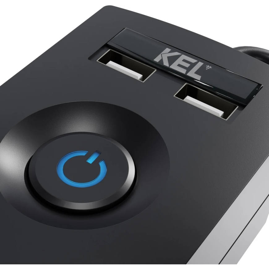 Plastrol Profesionalus ilgintuvas su saugikliu ir apsauga nuo viršįtampių, 5 lizdai, 2 USB prievadai, ilgis 5 m, 10 A, 230 V, 23 – 3