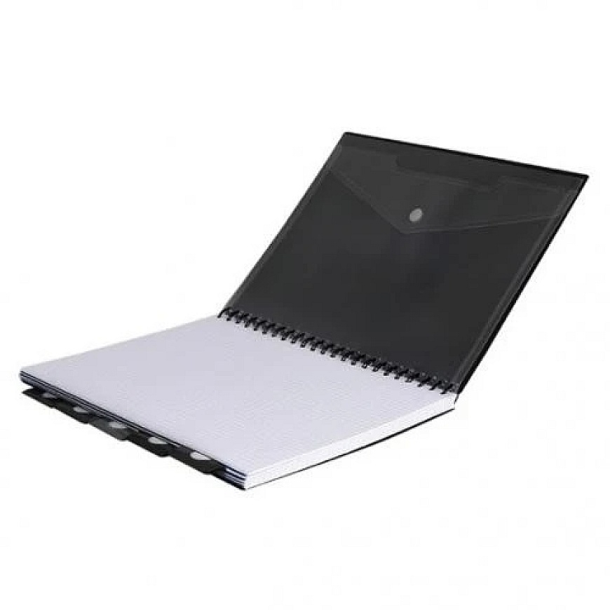 PATIO piezīmju grāmata, rūtiņās, ar spirāli, A5, 200 lapas, melnā krāsā – 5